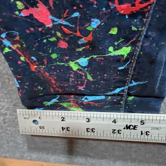 Wax Jeans Paint Splatter Skinny Overalls Blue Womens Size Small - Picture 14 of 16